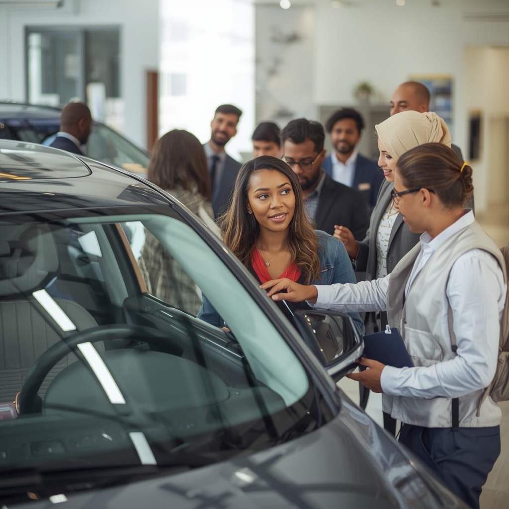 Échange client en rendez-vous commercial